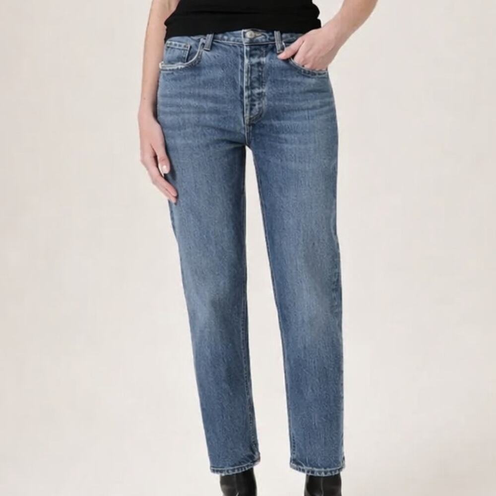 AGOLDE Womens Riley High Straight Crop Jeans Sz 28 Casual Denim